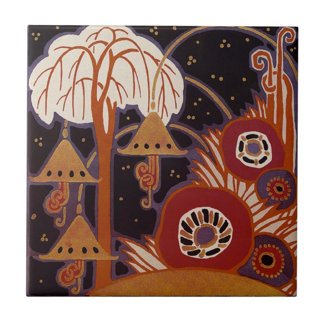 Art Deco Design #4 at Sunshinedazzle Ceramic Tile (Front)