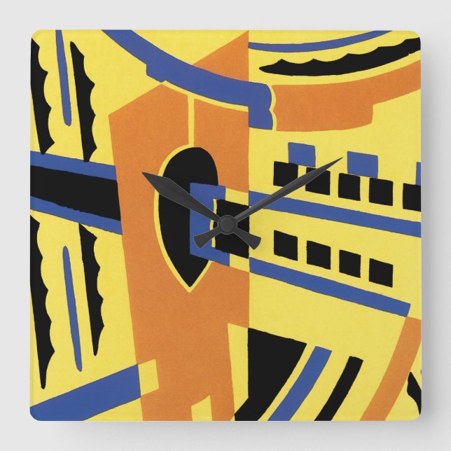 Art Deco Design #5 at Emporio Moffa Square Wall Clock (Front)