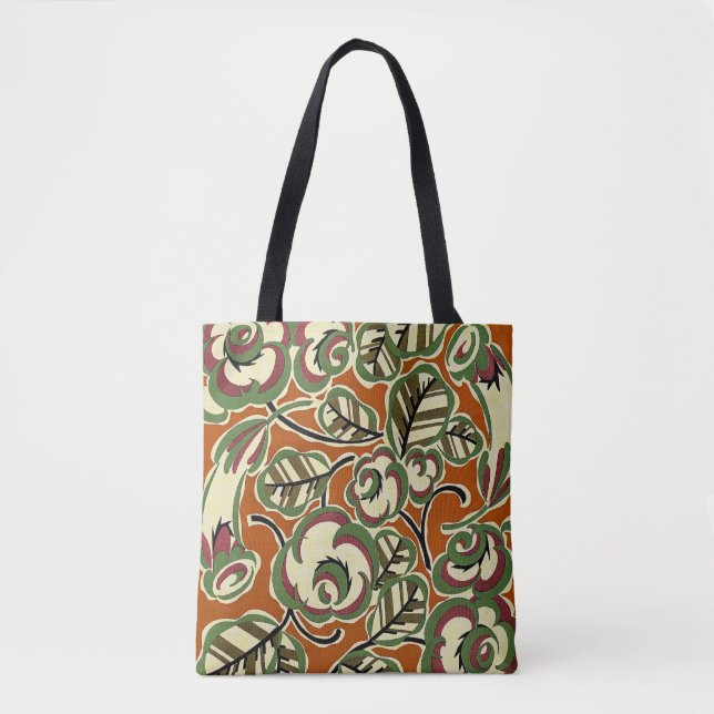 Art Deco Design #5 Floral Pattern Tote Bag (Front)