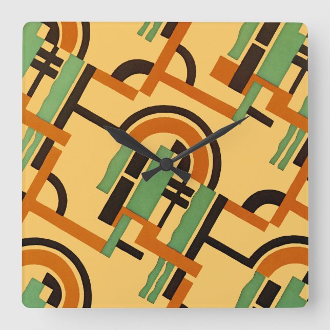 Art Deco Design #7 at Emporio Moffa Square Wall Clock (Front)