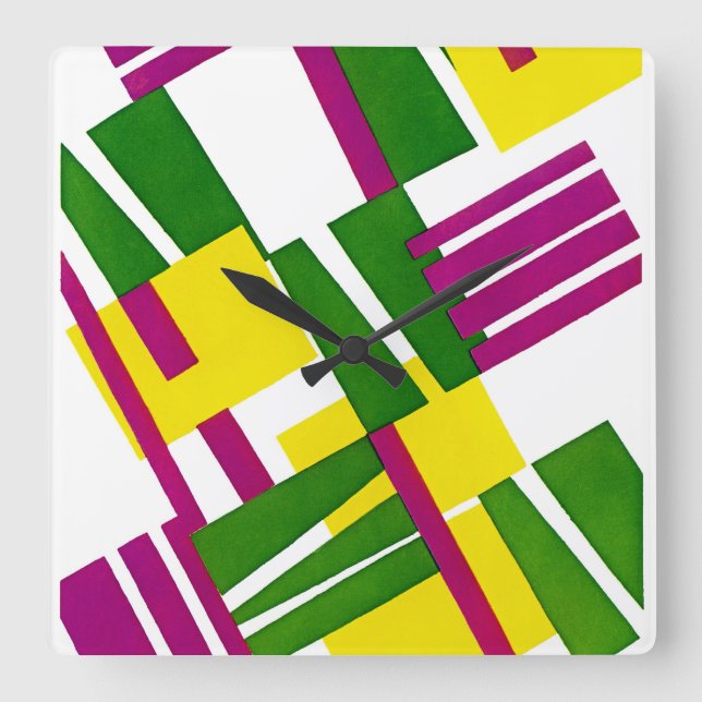 Art Deco Design #8 at Emporio Moffa Square Wall Clock (Front)