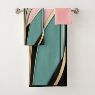 Art Deco Design Bath Towel Set.