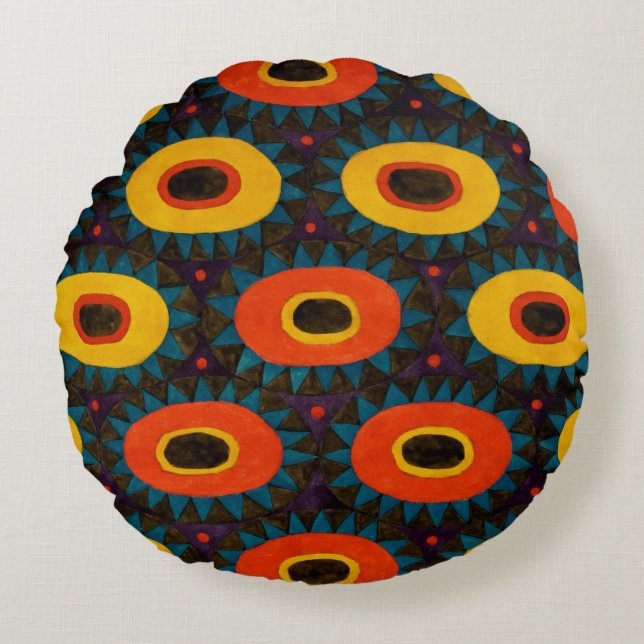 Art Deco Design Round Cushion (Front)