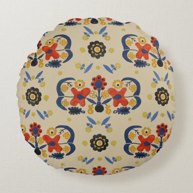 Art Deco Design Round Cushion (Front)