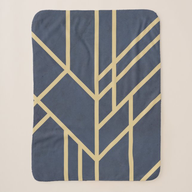 Art Deco design Sherpa Blanket (Front)