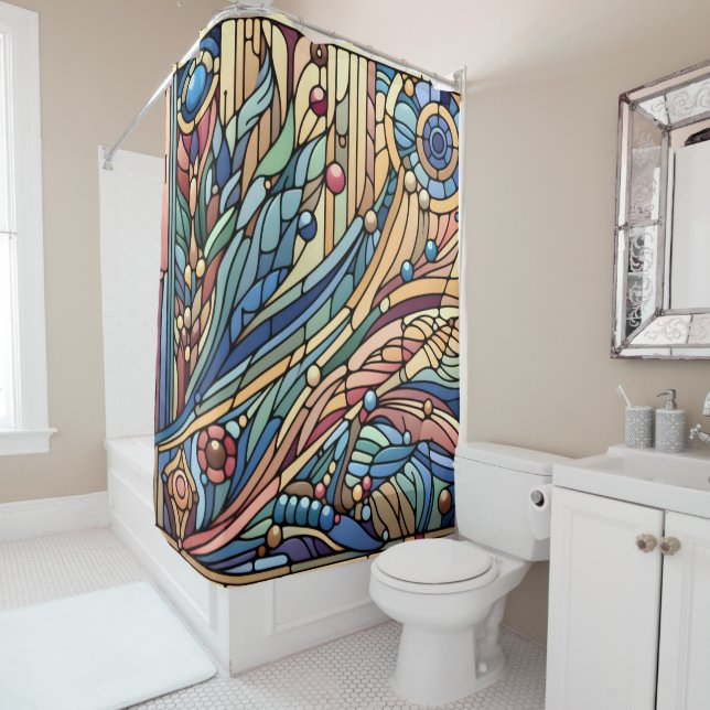 Art Deco Design Shower Curtain (In Situ)