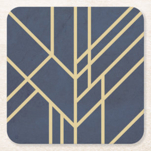 Art Deco design Square Paper Coaster