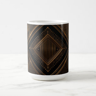 Art Deco Design with Geometric Gold Lines Coffee Mug