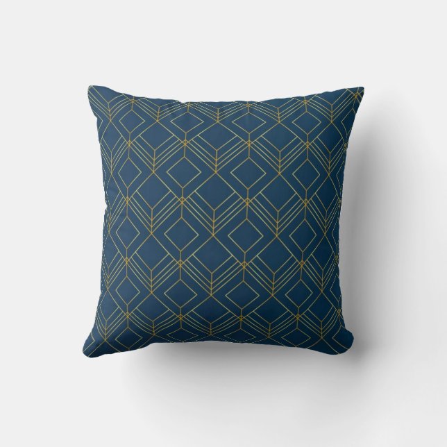  Art Deco Diamond Pattern Cushion (Back)