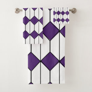 Art Deco Diamonds and Hexagons  Bath Towel Set