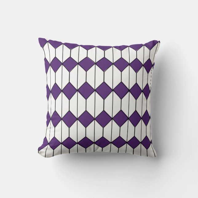 Art Deco Diamonds and Hexagons  Cushion (Front)