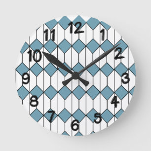 Art Deco Diamonds and Hexagons Round Clock