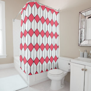 Art Deco Diamonds and Hexagons  Shower Curtain