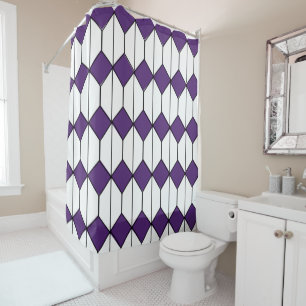 Art Deco Diamonds and Hexagons Shower Curtain