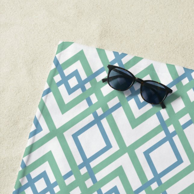 Art Deco Diamonds Beach Towel (In Situ)
