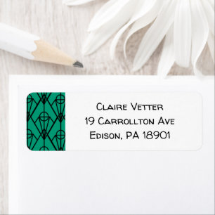 Art Deco Diamonds Return Address Label