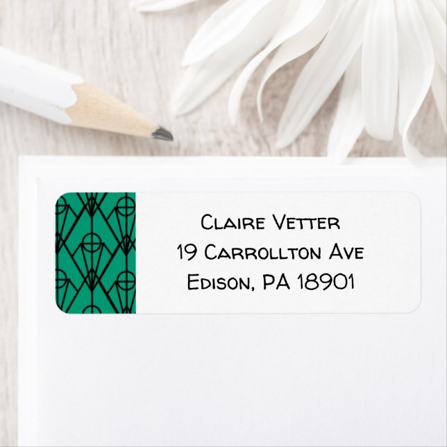 Art Deco Diamonds  Return Address Label (Insitu)