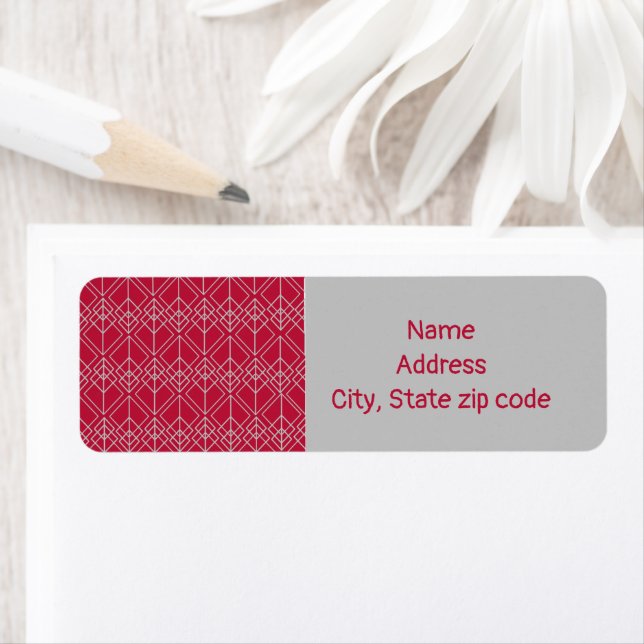 Art Deco Diamonds  Return Address Label (Insitu)
