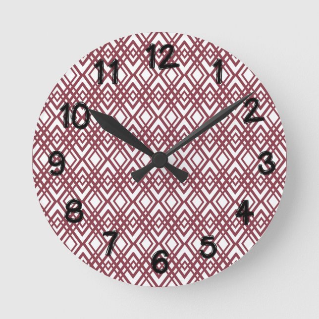 Art Deco Diamonds Round Clock (Front)