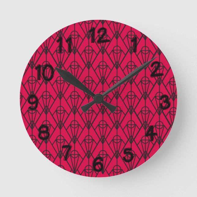 Art Deco Diamonds  Round Clock (Front)