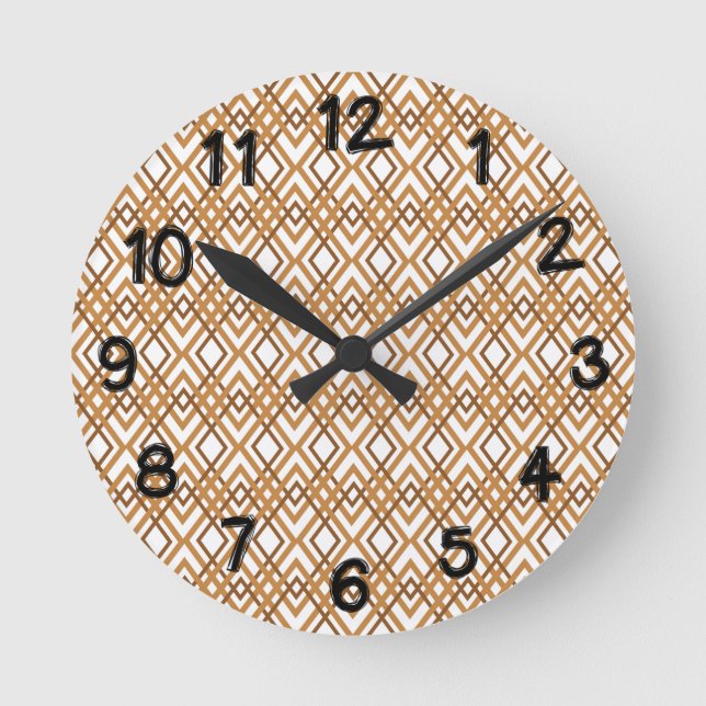 Art Deco Diamonds Round Clock (Front)