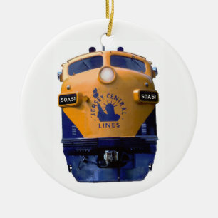Art Deco Diesel Locomotive Ceramic Ornament
