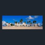 Art Deco District Of South Beach Miami Poster<br><div class="desc">This is the art deco district of South Beach Miami. The buildings are painted in pastel colours surrounded by tropical palm trees.</div>