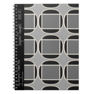 Art Deco Does Morocco-Black-Grey - Personalised Notebook