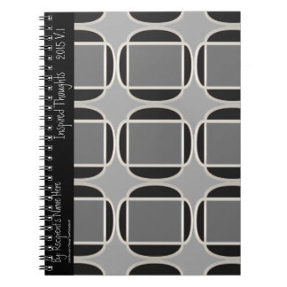 Art Deco Does Morocco-Black-Grey - Personalised Notebook