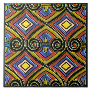 Art Deco Does Persia (Multi-Colour) Tile