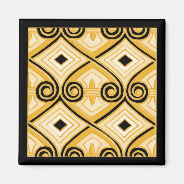 Art Deco Does Persia (Yellow and Black) Magnet (Front)