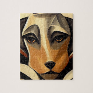 Art Deco Dog Face Jigsaw Puzzle