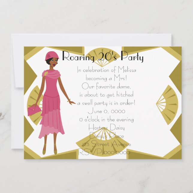 Art  Deco Doll Invitation (Front)