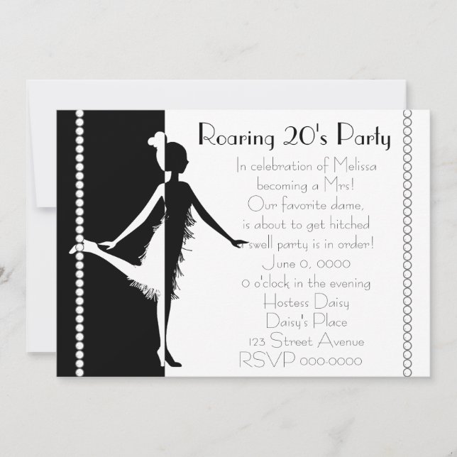 Art  Deco Doll with Pearls Invitation (Front)