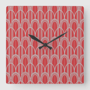 Art Deco Domes  Square Wall Clock