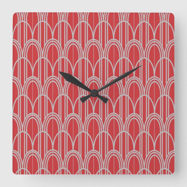 Art Deco Domes  Square Wall Clock (Front)