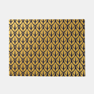Art Deco Dragon Scales - Blue and Gold Scales Doormat