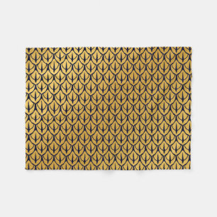 Art Deco Dragon Scales - Blue and Gold Scales Fleece Blanket
