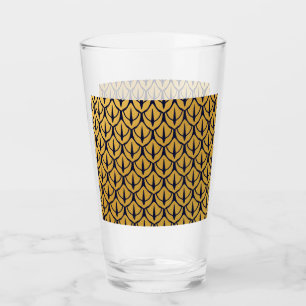 Art Deco Dragon Scales - Blue and Gold Scales Glass