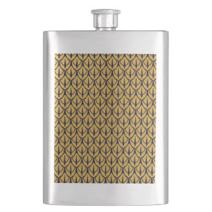 Art Deco Dragon Scales - Blue and Gold Scales Hip Flask
