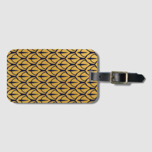 Art Deco Dragon Scales - Blue and Gold Scales Luggage Tag