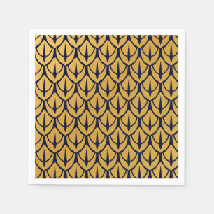 Art Deco Dragon Scales - Blue and Gold Scales Napkin