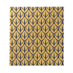 Art Deco Dragon Scales - Blue and Gold Scales Notepad