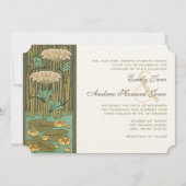 Art Deco Dragonfly Lily Pad Fairytale Wedding  Invitation (Front)