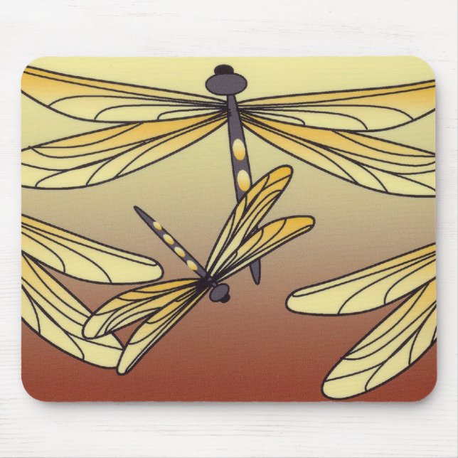 Art Deco dragonfly mouse pad (Front)