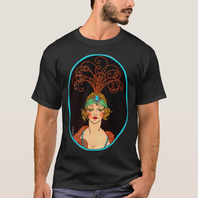  Art deco drawing of a flapper T-Shirt (Front)