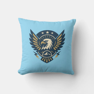 Art-Deco Eagle Emblem — Geometric Crest Cushion