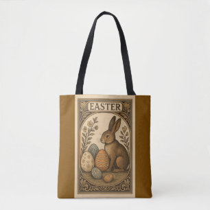 Art Deco Easter – Elegant Bunnies & Geometric Egg Tote Bag