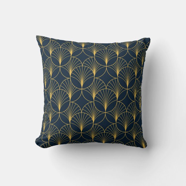 Art Deco Elegance: Fan Motifs Cushion (Front)