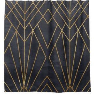 Art Deco Elegance: Geometric Glamour Shower Curtain
